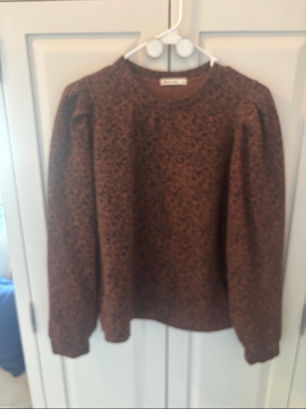 Marine Layer Brown leopard Crewneck Sweatshirt